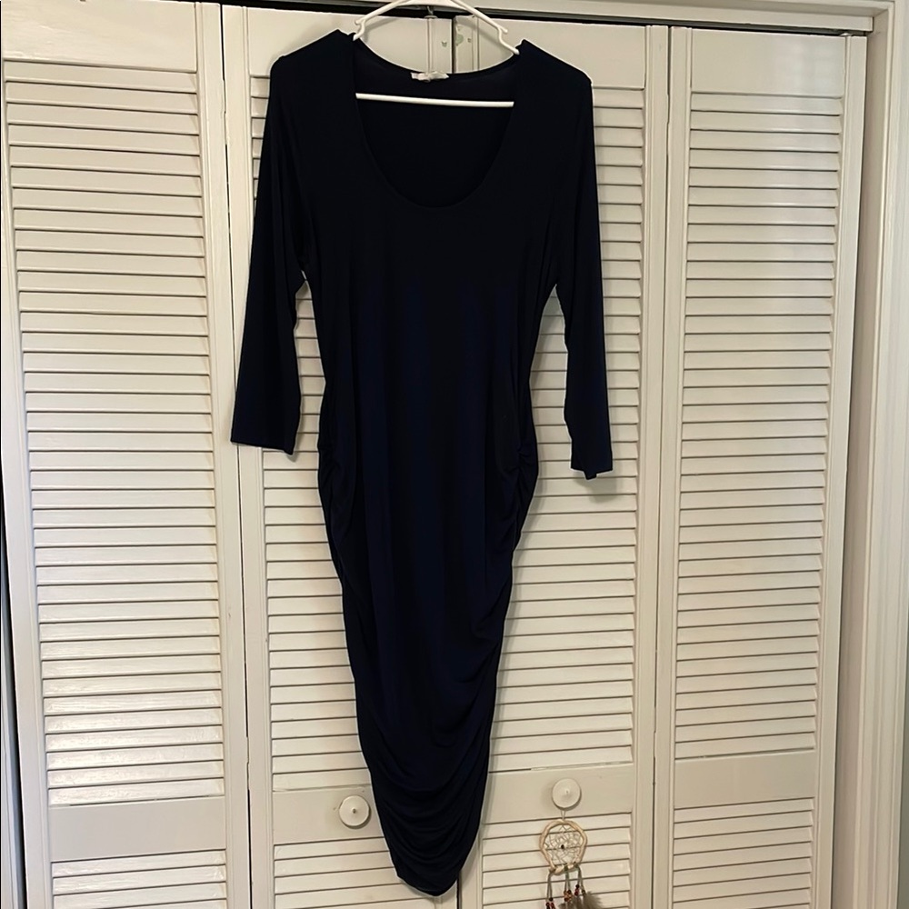 Ingrid and Isabel Maternity Bodycon Navy Blue dress